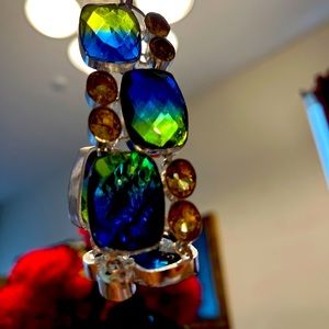 Handmade 92.5 S/S multicolored gemstone bracelet. This piece is unique!